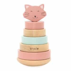 Torre Apilable de Madera Mrs. Cat de Trixie – Educativa, Sensorial y Perfecta para Motricidad Fina