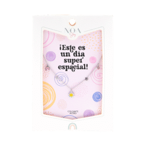 Colgante Acero Plateado Noa Story Este es un día súper espacial – Regalo original para comuniones