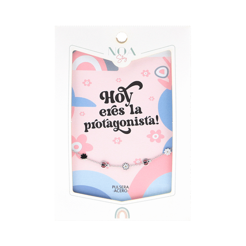 Pulsera Acero Plateado Noa Story Hoy eres la protagonista – Regalo especial para comuniones