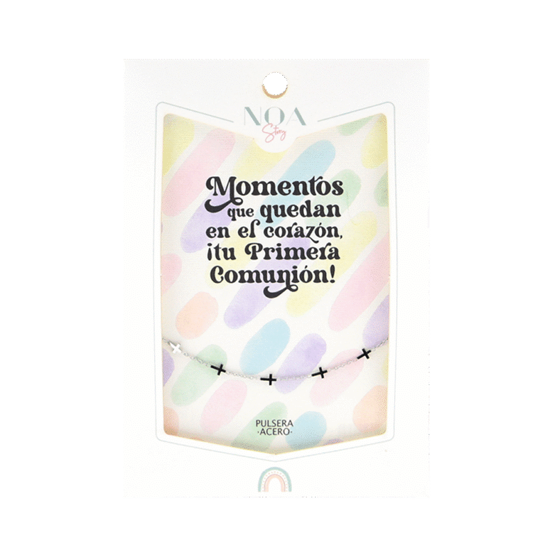 Pulsera Acero Plateado Noa Story Momentos que quedan en el corazón tu primera comunión – Recuerdo inolvidable para comuniones
