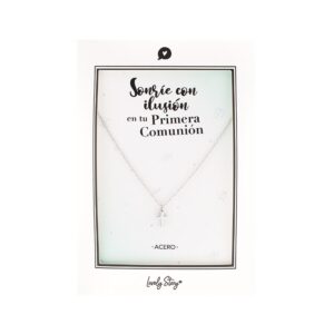 Colgante Sonríe con ilusión en tu Primera Comunión – Acero Plateado Lovely Story