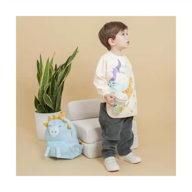 Babero Silicona Soft Biby Jurassic – Flexible, Antimanchas y con Bolsillo Miniland