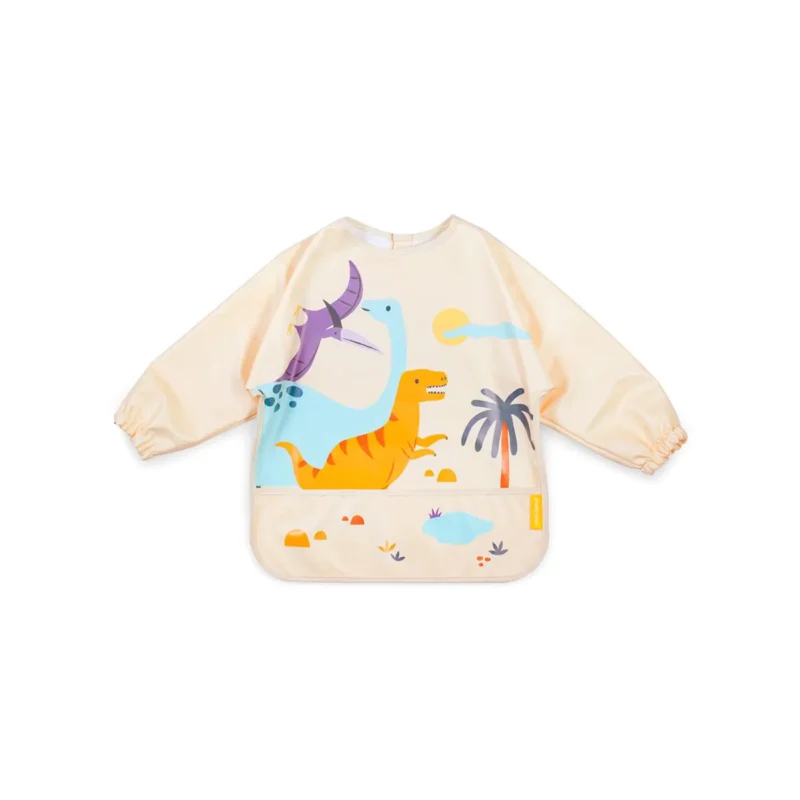 Babero Silicona Soft Biby Jurassic – Flexible, Antimanchas y con Bolsillo Miniland