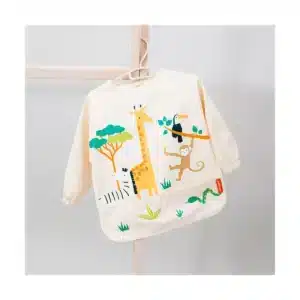 Babero de Silicona Soft Biby Jungle – Flexible, Recoge Migas y con Diseño de Animales Miniland