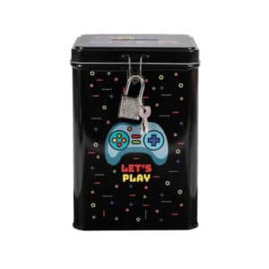 Hucha de Metal con Candado Game Over – Diseño Retro Gamer | Ideal para Regalo