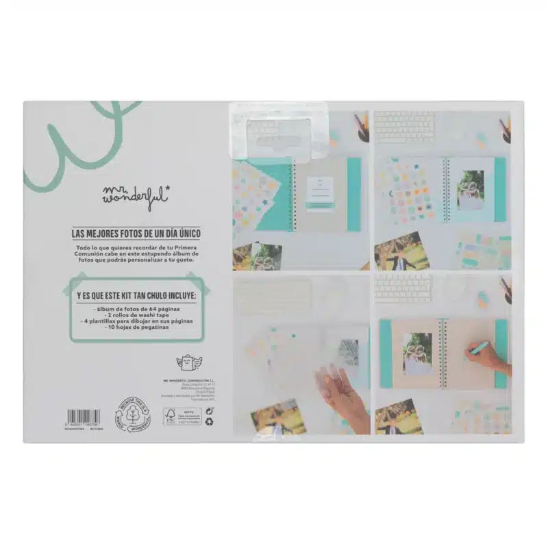 Kit Álbum de Fotos Scrapbooking – “Momentazos y Recuerdos de Mi Primera Comunión” Mr. Wonderful