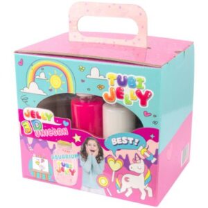 Kit Tubi Jelly 6 colores con acuario pequeño – Unicornio – Crea figuras 3D mágicas y coloridas