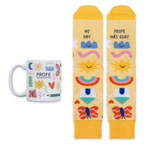Kit taza +calcetines Profe más guay no hay
