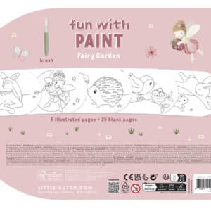 Libro de Acuarelas para Colorear Fairy Garden – Little Dutch Con Pincel, Pinturas y Páginas Ilustradas
