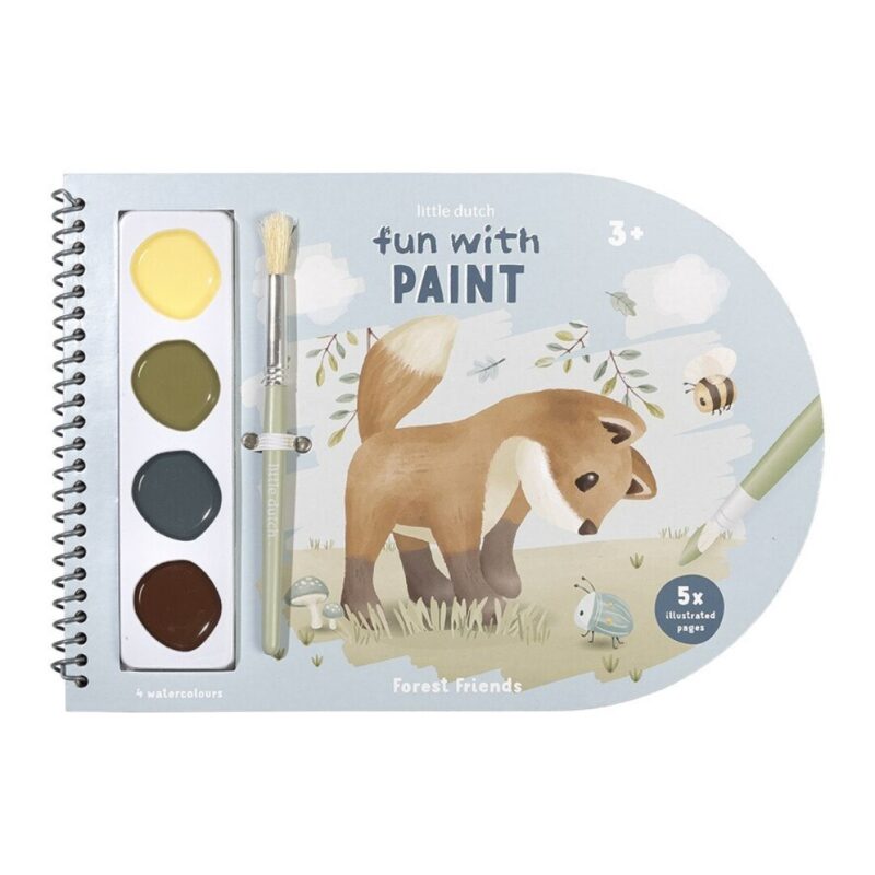 Libro de Acuarelas para Colorear Forest Friends – Little Dutch Con Pincel, Pinturas y Páginas Creativas