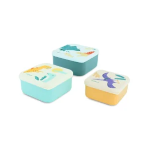 Set de 3 Cajas Snack Jurassic – Apilables, Herméticas y con Diseño de Dinosaurios Miniland