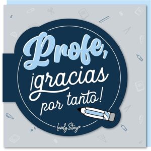 Tarjeta de Felicitación Profe Gracias por Tanto – Diseño con Sobre a Juego