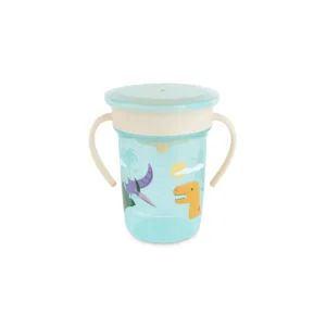 Vaso Infantil Sippy Cup 360° Jurassic – Antiderrames, 100% Autónomo y con Diseño de Dinosaurios Miniland