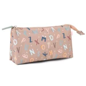 Estuche Escolar 3 Compartimentos Funny Letters – Tutete Personalizable y Reciclado
