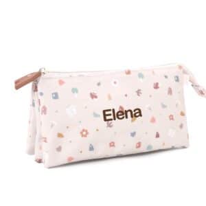 Estuche Escolar 3 Compartimentos Geometric Nature – Tutete Personalizable y Reciclado