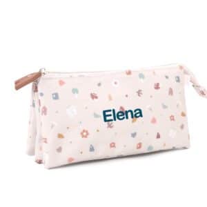 Estuche Escolar 3 Compartimentos Geometric Nature – Tutete Personalizable y Reciclado