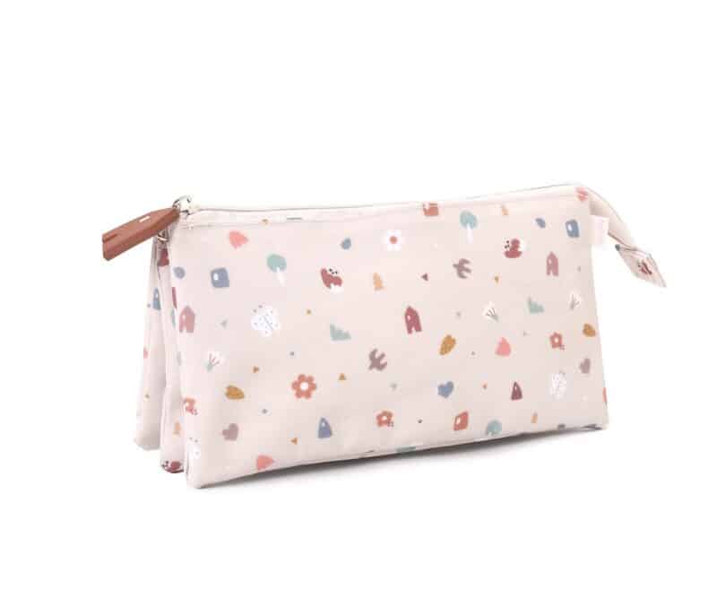 Estuche Escolar 3 Compartimentos Geometric Nature – Tutete Personalizable y Reciclado