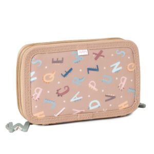Estuche Plumier Doble Funny Letters – Tutete Diseño retro y educativo con doble cremallera y material reciclado