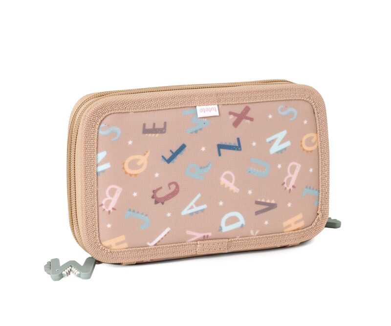 Estuche Plumier Doble Funny Letters – Tutete Diseño retro y educativo con doble cremallera y material reciclado