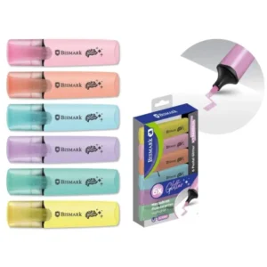 Marcador fluorescente glitter 6 colores pastel