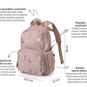 Mochila Infantil Funny Letters – Tutete Personalizable, impermeable y con diseño educativo