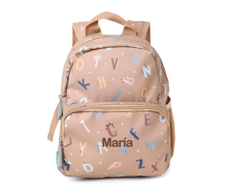 Mochila Infantil Funny Letters – Tutete Personalizable, impermeable y con diseño educativo