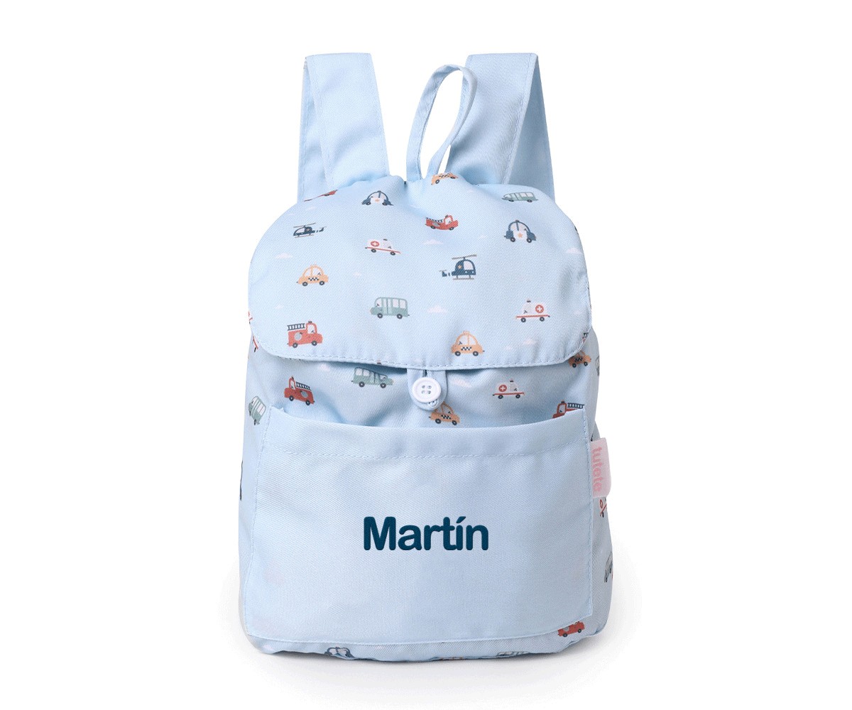 Mochila Infantil de Tela Personalizable City Cars – Tutete