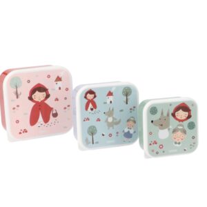 Set 3 Cajitas de Almuerzo Infantil Little Red – Apilables y sin BPA