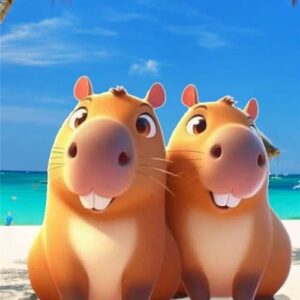 Toalla microfibra capibara playero