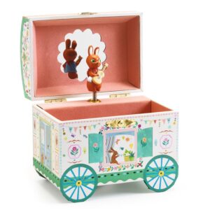 Caja de Música Caravana Encantadora de Djeco – Figura giratoria y cajón para joyas