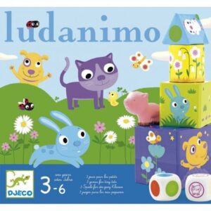 Ludanimo – Juego 3 en 1 carreras, memoria y equilibrio – Djeco – Ideal para niños a partir de 3 años