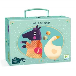 Ludo and Co Junior – Juegos clásicos de la oca y caballos en maletín – Djeco – Desde 3 años