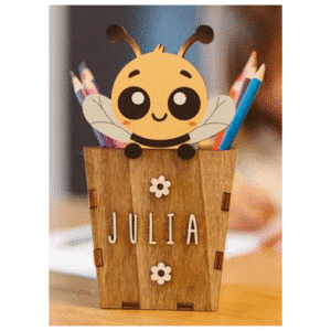Portalápices Abeja – Organizador infantil decorativo – Vintiun – Personalizable con letras