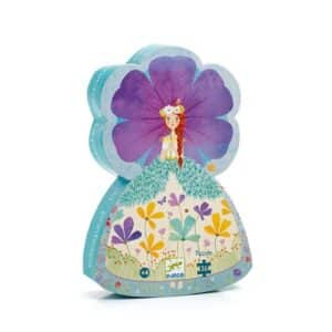 Puzzle La Princesa de la Primavera de Djeco – 36 piezas con caja decorativa en forma de silueta