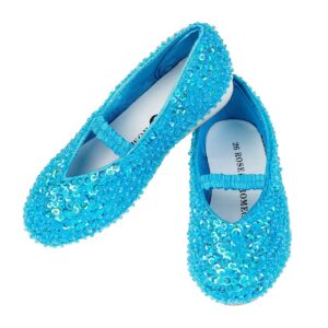 Zapatos Lily – Tacón bajo con lentejuelas azul brillante – Souza