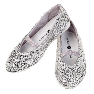 Zapatos Lily – Tacón bajo con lentejuelas plateadas – Souza