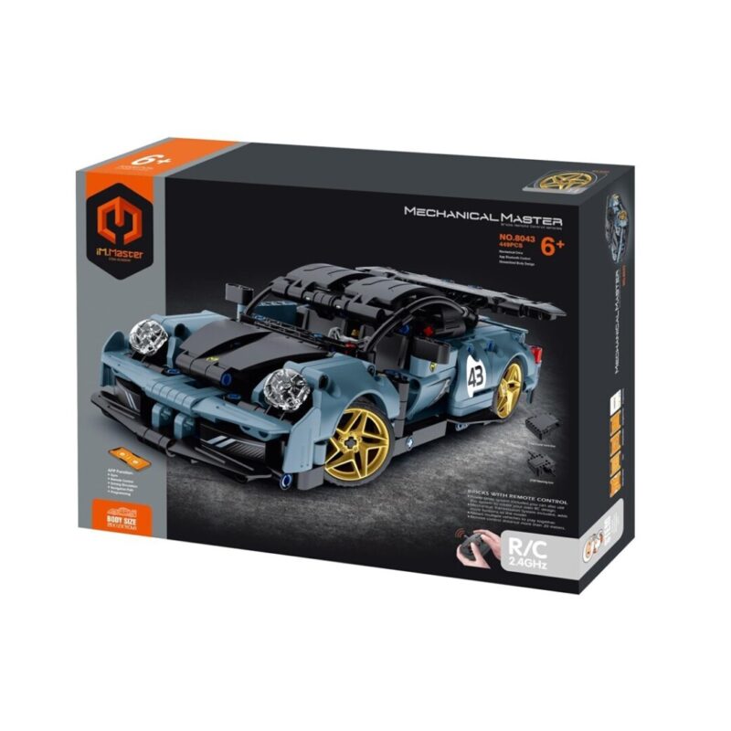 iMMaster Coche Radio Control Negro – Set de construcción 449 piezas – Con mando RC desde 8 años