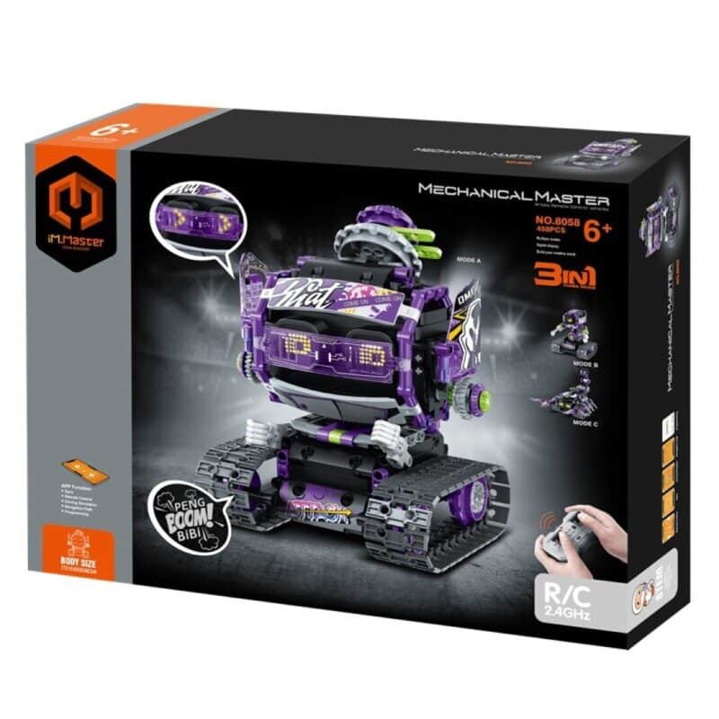 iMMaster Robot Lila con Paneles 3 en 1 – Set de construcción 458 piezas – Robótica creativa desde 8 años
