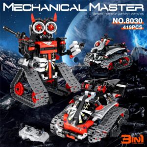 iMMaster Robot y Coche Radio Control 3 en 1 – Set de construcción 419 piezas – Mando incluido desde 8 años