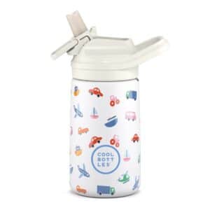 Botella Isotérmica Infantil Cool Bottles Kiddie Little Wheels 350 ml – Con pajita y sistema antifugas