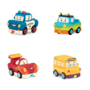 Mini Wheeee-ls B. Toys – Vehículos blandos para bebés – Desde 12 meses – Juego libre y seguro