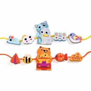 Perlas FilaMum Djeco – Juego de ensartar y coser – Desde 2 años – Desarrollo de motricidad fina