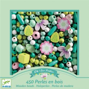 Perlas de madera Hojas y flores Djeco – Set de bisutería infantil – Desde 4 años – Más de 450 piezas