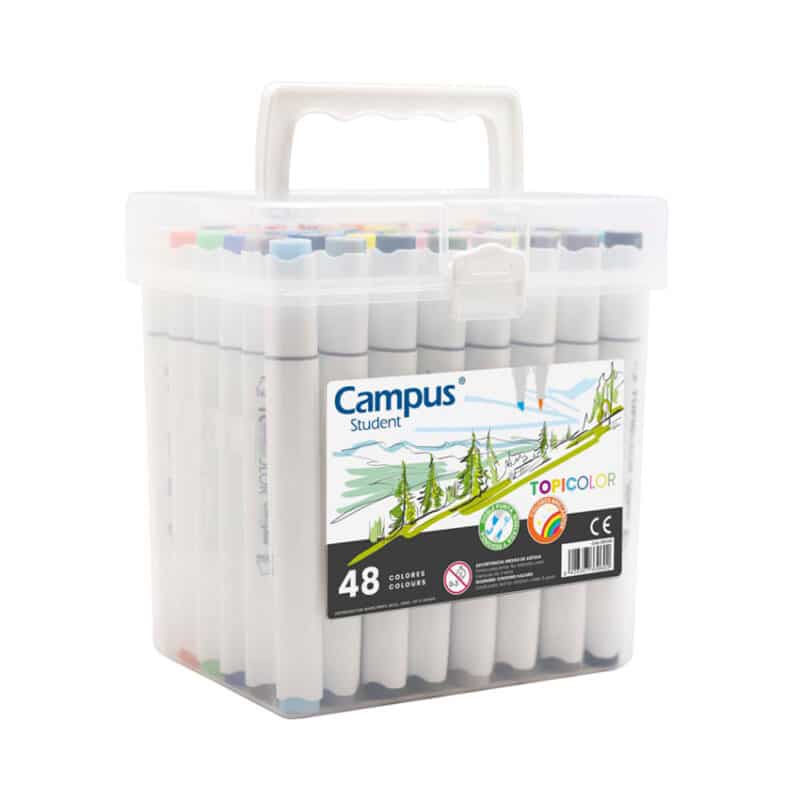 Rotuladores Doble Punta – Campus Student TopiColor – 48 colores – Set completo para artistas y estudiantes
