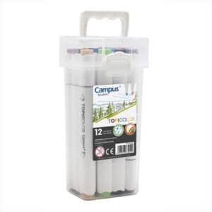 Rotuladores Doble Punta – Campus Topicolor – 12 colores – Versatilidad para dibujo y escritura
