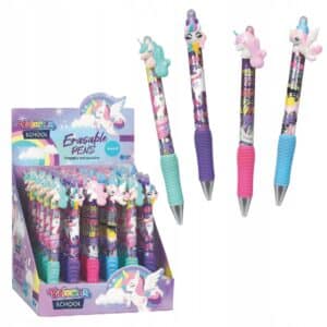 Bolígrafo Rainbow Unicorns Azul – Bolígrafo gel borrable retráctil – Colorino School