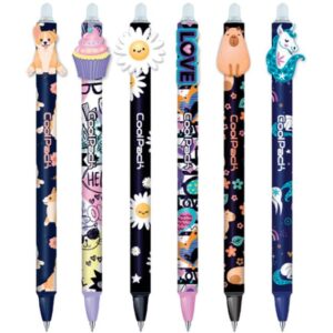 Bolígrafo borrable retráctil azul – 0,5 mm con borrador – CoolPack – Escritura fluida y fácil de corregir