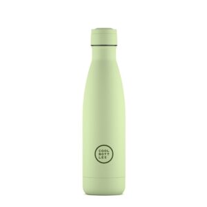 Botella térmica verde pastel 500ml – Botella reutilizable de acero inoxidable – Cool Bottles – Mantiene frío y calor para niños y adultos