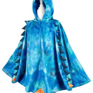 Capa Dragón Azul – Disfraz infantil con capucha y alas – Divertido y cómodo para juegos y fiestas