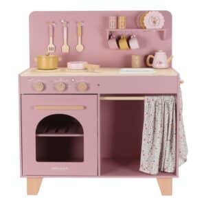 Cocina Rosa FSC – Cocina de madera infantil con accesorios – Little Dutch – Juego simbólico desde 3 años